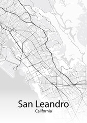 San Leandro California minimalist map