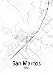 San Marcos Texas minimalist map