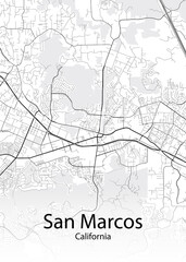 San Marcos California minimalist map