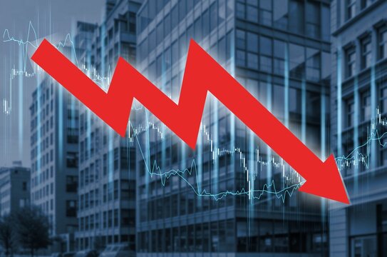 Economic crisis on declining graphs indicators