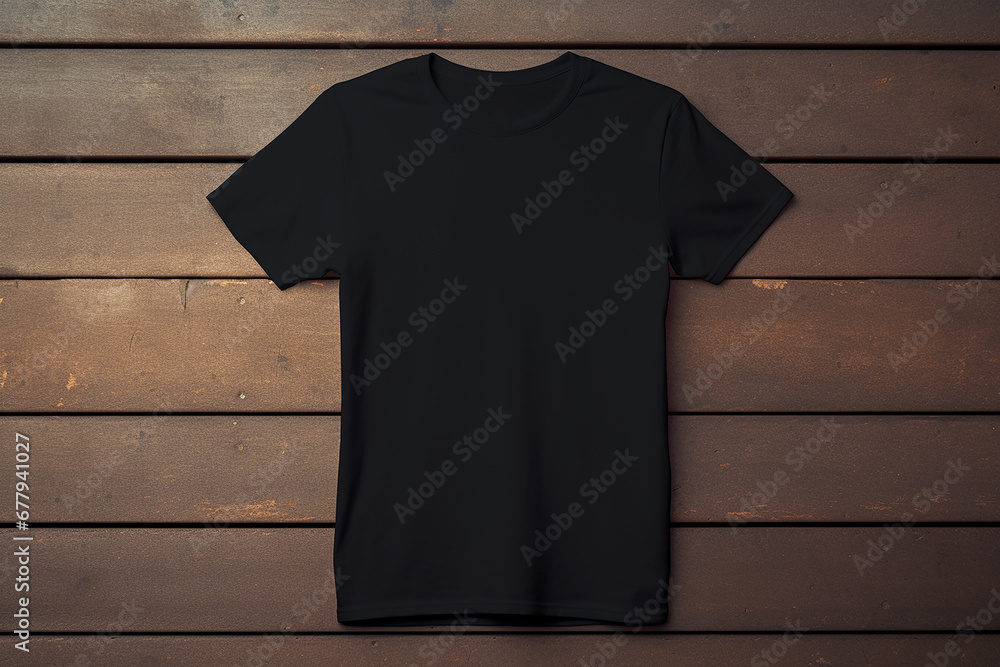 Sticker Black T-shirt Mockup Template