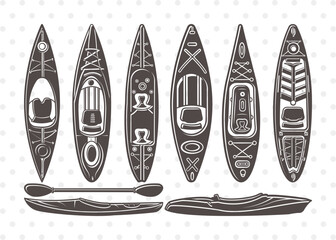 Kayak Clipart SVG Cut File | Kayak Paddle Svg | Kayaker Svg | Kayak Boat Svg | Canoe Svg | Rowing Svg | Water Sports Svg | Kayak Svg Bundle