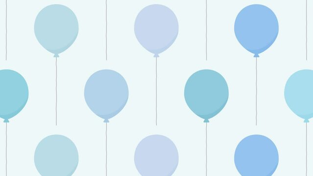 風船のパターン背景（ブルー）10秒ループ