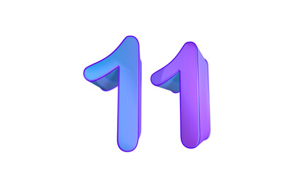3d number 11 