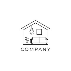 logo with home and furniture theme