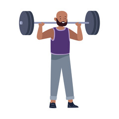 fitness man with barbell