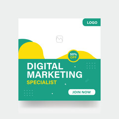 Digital marketing business banner agency social media post background cover template