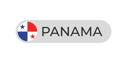 Panama flag with text transparent background file format png, Panama text lettering template illustration for tittle design, Panama circle flag element 