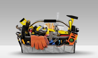 Handyman worker Service Toolbox. Workshop Toolkit
