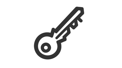 Simple black vector icon of a key on white background.