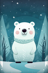 Fototapeta premium polar bear in the snow