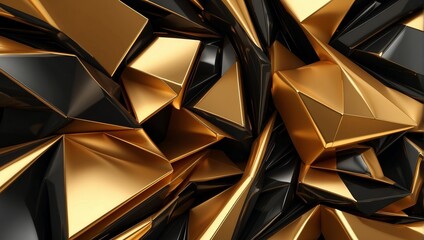 3D abstract wallpaper. Three-dimensional dark golden and black background. golden wallpaper. Black and gold background. Ai Generative