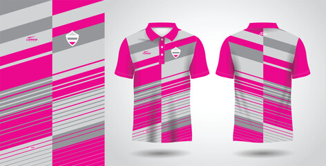 pink sublimation polo sport jersey design