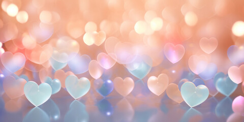 Obraz na płótnie Canvas Bokeh heart background. Valentine's day concept.