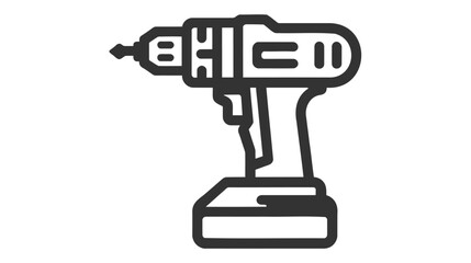 Screwdriver, power drill line icon, outline vector sign, linear pictogram isolated on white. Symbol, logo illustration