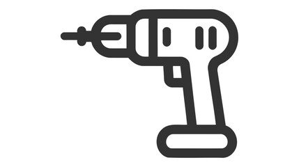 Screwdriver, power drill line icon, outline vector sign, linear pictogram isolated on white. Symbol, logo illustration