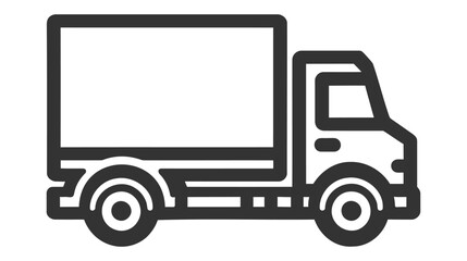 Simple truck silhouette, Delivery icon on white background