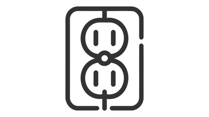 Electric Outlet Icon. Bold outline design with editable stroke width. Vector Illustration