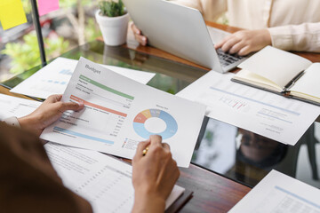 Business People brainstorming Meeting Design Ideas use post it notes to share idea professional investor start up project business brainstorming planning in office