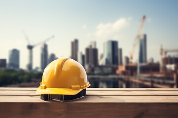 The importance of safety gear for construction workers and the presence of a helmet at a construction site	