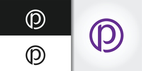 simple letter p logo set