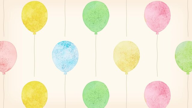 風船のパターン背景（グランジテクスチャ）10秒ループ