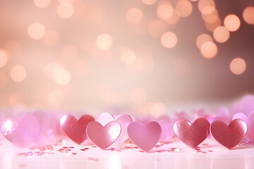 valentine background with hearts and copy space