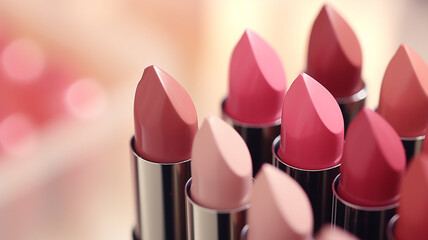 set lipstick background, delicate pastel shades, cosmetics, perfumes, makeup
