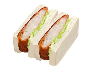 カツサンド2個