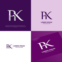 PK Initial Modern Typography Emblem Logo Template for Business