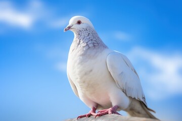 Dove in the air with wings wide open in-front of the sun