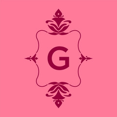 letter G classic beauty vintage initial vector logo frame design