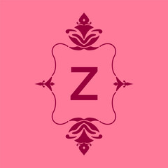 letter Z classic beauty vintage initial vector logo frame design