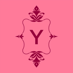 letter Y classic beauty vintage initial vector logo frame design