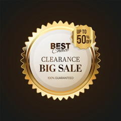 Luxury golden sale badges and labels. Retro vintage sale circle badge design