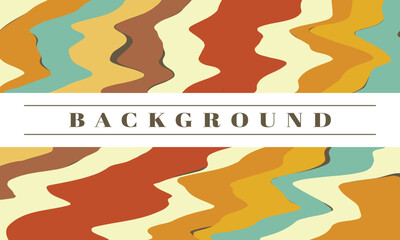 A colourful retro wavy background with earth tones and text space, ideal for creative designs, posters and invitations.