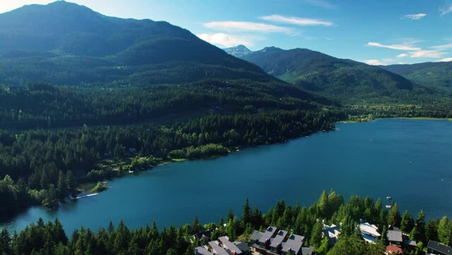 Drone Dolly of Beautiful British Columbia Mountain Lake
