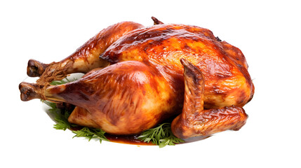 Rotisserie Chicken Transparent / No Background. Generated with AI.