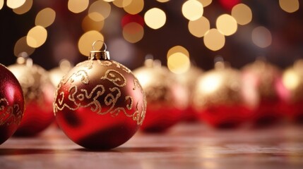 Red and gold Christmas ornaments