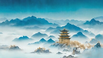 Creative Gold Foil Chinese Painting