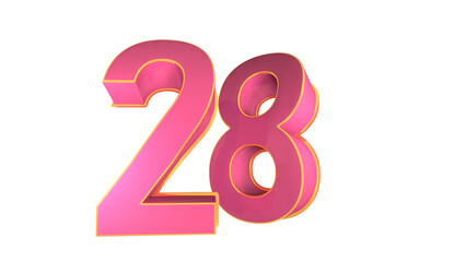 3d number 28 