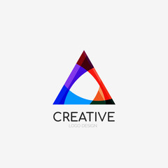Triangle abstract logo, business emblem icon