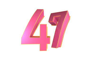 Obraz premium 3d number 47 