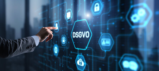 DSGVO Businessman touching screen