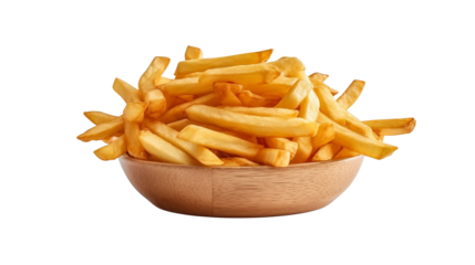 French fries isolated or flying french potato fries. PNG transparency