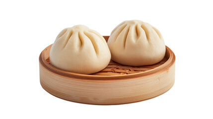 Single steamed bao bun isolated or a Chinese steamed bun, BaoZi. png transparency - obrazy, fototapety, plakaty