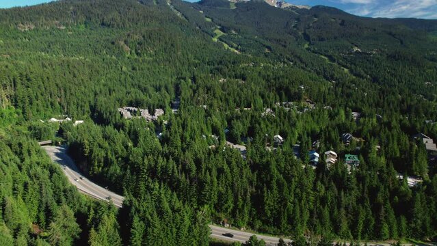 Sea to Sky Highway and Whistler Mountain Aerial