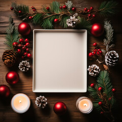 Fototapeta na wymiar Elegant Christmas and New Year Photography Frames with ornaments