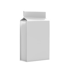 blank white doypack orthographic view 3d rendering transparent image.