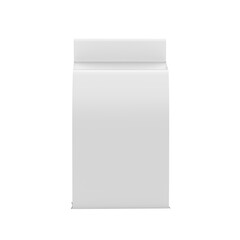 blank white doypack front view 3d rendering transparent image.